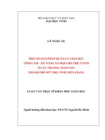 ột số giải pháp quản lý giáo dục tình cảm   kỹ năng xã hội cho trẻ 5 tuổi ở các trường mầm non thành phố mỹ tho, tỉnh tiển giang 