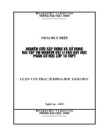 Nghiên cứu xây dựng và sử dụng bài tập thí nghiệm vật lí vào dạy học phần cơ học lớp 10 THPT 