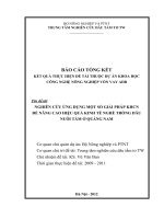 Nghiên cứu, ứng dụng một số giải pháp KHCN để nâng cao hiệu quả kinh tế nghề trồng dâu nuôi tằm tại quảng nam 