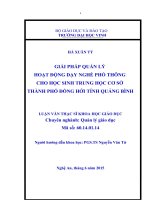 Giải pháp quản lý hoạt động dạy nghề phổ thông cho học sinh trung học cơ sở thành phố đồng hới tỉnh quảng bình 