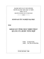 Khảo sát tính chất nhiệt phát quang của ruby