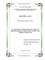 ĐÁNH GIÁ TIỀM NĂNG của VIỆC xã hội hóa DỊCH vụ CÔNG CỘNG ở VIỆT NAM TRONG TƯƠNG LAI 