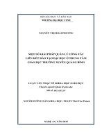 Một số giải pháp quản lý công tác liên kết đào tạo đại học ở trung tâm giáo dục thường xuyên quảng bình 