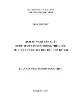Lịch sử nghề sản xuất nước mắm truyền thống phú quốc từ cuối thế kỷ xĩ đến đầu thế kỷ XXI 