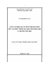 Nâng cao hiệu quả sử dụng phương pháp bàn nặn bột trong dạy học môn khoa học ở trường tiểu học 