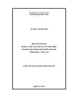 Một số giải pháp quản lý công tác GD KNS cho học sinh trung học huyện côn đảo tỉnh bà rịa vũng tàu 