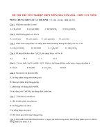 Đề thi thử tốt nghiệp THPT môn Hóa THPT Tây Ninh năm 2014
