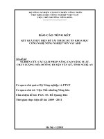 Nghiên cứu các giải pháp nâng cao năng suất và chất lượng mía đường huyện tân kỳ tỉnh nghệ an 