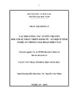 Vai trò công tác tuyên truyền đối với sự phát triển kinh tế   xã hội ở tỉnh nghệ an trong giai đoạn hiện nay 