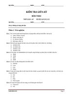 Đề thi giữa kỳ tin đại cương   đề 03