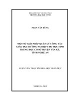 Một số giải pháp quản lý công tác giáo dục hướng nghiệp cho học sinh trung học cơ sở huyện tân kỳ, tỉnh nghệ an 