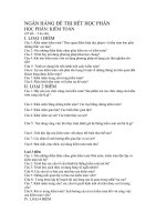 NGÂN HÀNG đề THI hết học PHẦN   KIỂM TOÁN