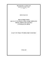 Một số biện pháp quản lí ứng dụng công nghệ thông tin trong thống kê giáo dục ở tỉnh quảng bình 