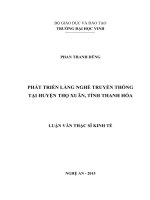 Phát triển làng nghề truyền thống tại huyện thọ xuân, tỉnh thanh hóa 