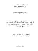 Rèn luyện kỹ năng sử dụng quan hệ từ cho học sinh lớp 5 theo quan điểm giao tiếp 
