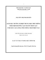 Giáo dục hướng nghiệp trung học phổ thông theo định hướng tạo nguồn nhân lực ở huyện cao lanh, tỉnh đồng tháp hiện nay 