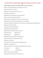 Đề thi thử tốt nghiệp THPT môn Sinh có đáp án năm 2014 (P10)