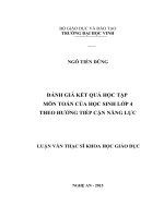 Đánh giá kết quả học tập môn toán của học sinh lớp 4 theo hướng tiếp cận năng lực 