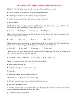 Đề thi học kì 2 môn Lý lớp 10 năm 2014 (P2)