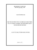 Một số giải pháp nâng cao hiệu quả hoạt động của các trung tâm học tập cộng đồng quận 1 thành phố hồ chí minh 