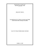 Giải pháp quản lý công tác đào tạo nghề cho thanh niên tỉnh quảng bình 