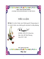 Cơ cấu tổ chức của chính quyền trung ương và cơ cấu tổ chức của chính quyền cấp đưới và địa phương 