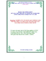 NGHIÊN cứu xây DỰNG QUY TRÌNH CANH tác ĐAY PHỤC vụ CHO VÙNG NGUYÊN LIỆU sản XUẤT bột GIẦY ở ĐỒNG THÁP mười 