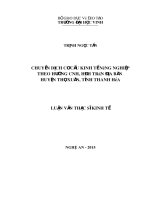 Chuyển dịch cơ cấu kinh tế nông nghiệp theo hướng CNH, hđh trên địa bàn huyện thọ xuân, tỉnh thanh hóa 