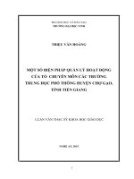 Một số biện pháp quản lý hoạt động của tổ chuyên môn các trường trung học phổ thông huyện chợ gạo, tỉnh tiền giang 