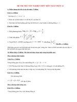 Đề thi thử tốt nghiệp THPT môn Toán năm 2014 (P12)