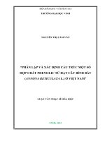 Phân lập và xác định cấu trúc một số hợp chất phenolic từ hạt cây bình bát (annona reticulata l ) ở việt nam 