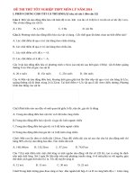 Đề thi thử tốt nghiệp THPT môn Lý có đáp án năm 2014 (P5)