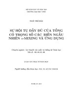 Sự hội tụ đầy đủ của tổng có trọng số các biến ngẫu nhiên α mixing và ứng dụng 