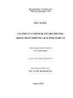 Vai trò của chính quyền địa phương trong phát triển du lịch tỉnh nghệ an 