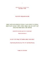 Một số giải pháp nâng cao chất lượng đội ngũ giáo viên tiểu học quận gò vấp thành phố hồ chí minh 