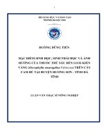 Đặc điểm sinh học, sinh thái học và ảnh hưởng của thuốc trừ sâu đến loài kiến vàng (oecophylla smaragdina fabricius) trên cây cam bù huyện hương sơn   tỉnh hà tĩnh 