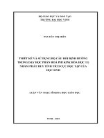 Thiết kế và sử dụng bộ câu hỏi định hướng trong dạy học phần hóa phi kim loại (hóa học 11)nhằm phát hu y tính tích cực của học sinh 