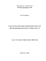Củng cố tổ chức đoàn thanh niên cộng sản hồ chí minh địa bàn dân cư tỉnh long an 