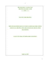 Một số giải pháp quản lý chất lượng dạy học tiếng anh ở các trường tiểu học huyện hà trung tỉnh thanh hóa 