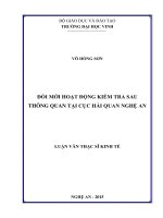 Đổi mới hoạt động kiểm tra sau thông quan tại cục hải quan nghệ an 