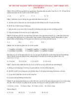 Đề thi thử đại học môn Sinh khối B lần 4 năm 2014 THPT Triệu Sơn
