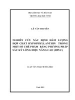 Nghiên cứu xác định hàm lượng hợp chất hypophyllanthin trong một số chế phẩm bằng phương pháp sắc ký lỏng hiệu năng cao (HPLC) 