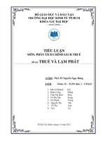 THUẾ VÀ LẠM PHÁT