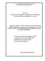 Nghiên cứu phát triển hệ sinh thái nông nghiệp tổng hợp lúa cá vịt ở vùng sản xuất lúa bấp bênh thường xuyên ngập úng của tỉnh thanh hóa 