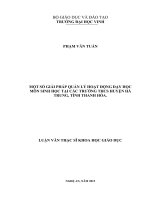 Một số giải pháp quản lý hoạt động dạy học môn sinh học tại các trường trung học cơ sở huyện hà trung, tỉnh thanh hóa 