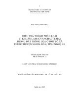 Điều tra thành phần loài vi khuẩn lam (cyanobacteria) trong đất trồng lúa ở một số xã thuộc huyện nghĩa đàn, tỉnh nghệ an 