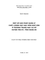 Một số giải pháp quản lý chất lượng dạy học môn ngữ văn ở trường trung học cơ sở huyện tân kỳ, tỉnh nghệ an 