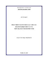 Phát triển nguồn nhân lực cho các doanh nghiệp nhỏ và vừa trên địa bàn thành phố vinh 
