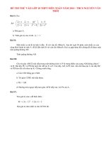 Đề thi thử vào lớp 10 môn Toán năm 2014 THCS Nguyễn Văn Trỗi