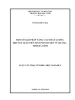 Một số giải pháp nâng cao chất lượng đội ngũ giáo viên mầm non huyện vũ quang, tỉnh hà tĩnh 